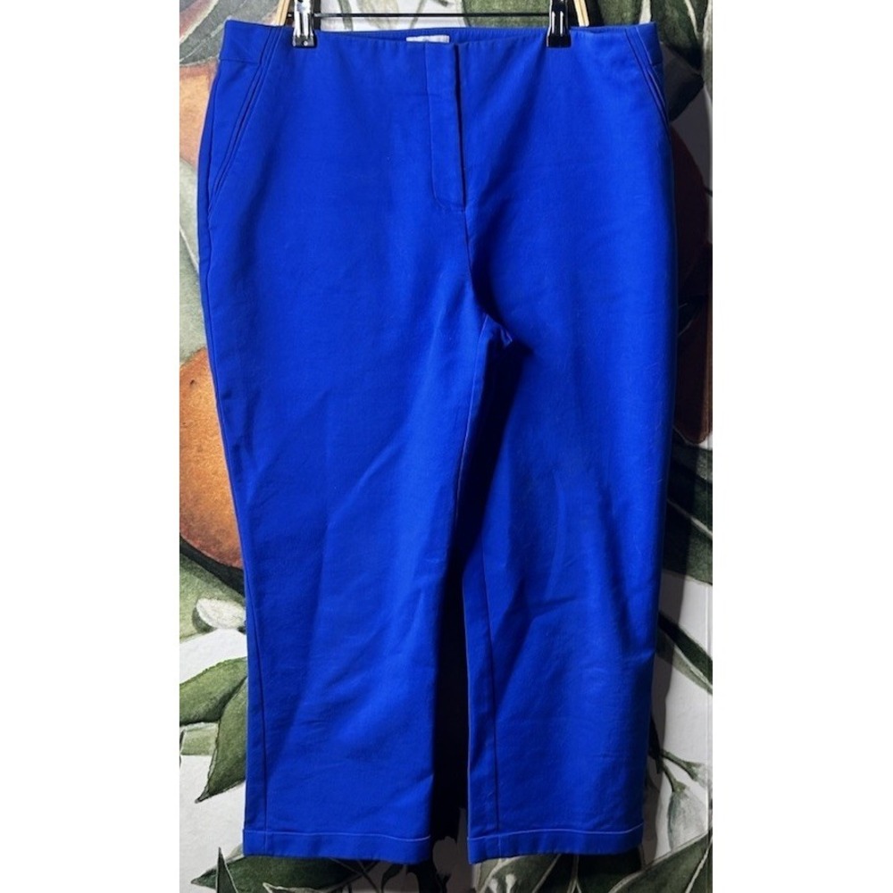 So Slimming by Chicos Size 2 US Large Blue Cropped Pants Cotton‎ Casual